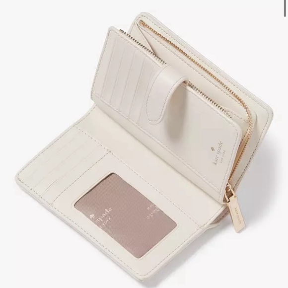 Kate Spade Carey Medium Compact Bifold Wallet Parchment - Picture 15 of 15